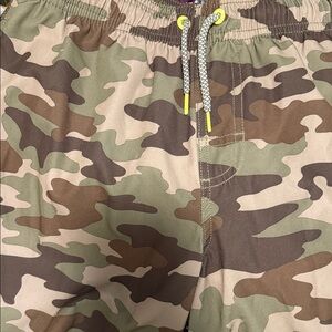 wonder nation Camo Swim Shorts in Green and Brown boys Large